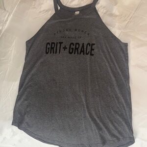 Grit + Grace Women's Dark Gray High-Neck Tank